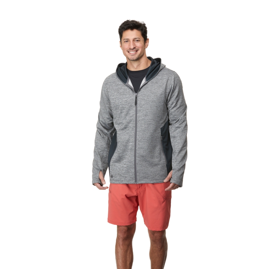 LizardHead Men's Spur Full Zip Hoodie, Deep Sea, Dutch Blue, Black
