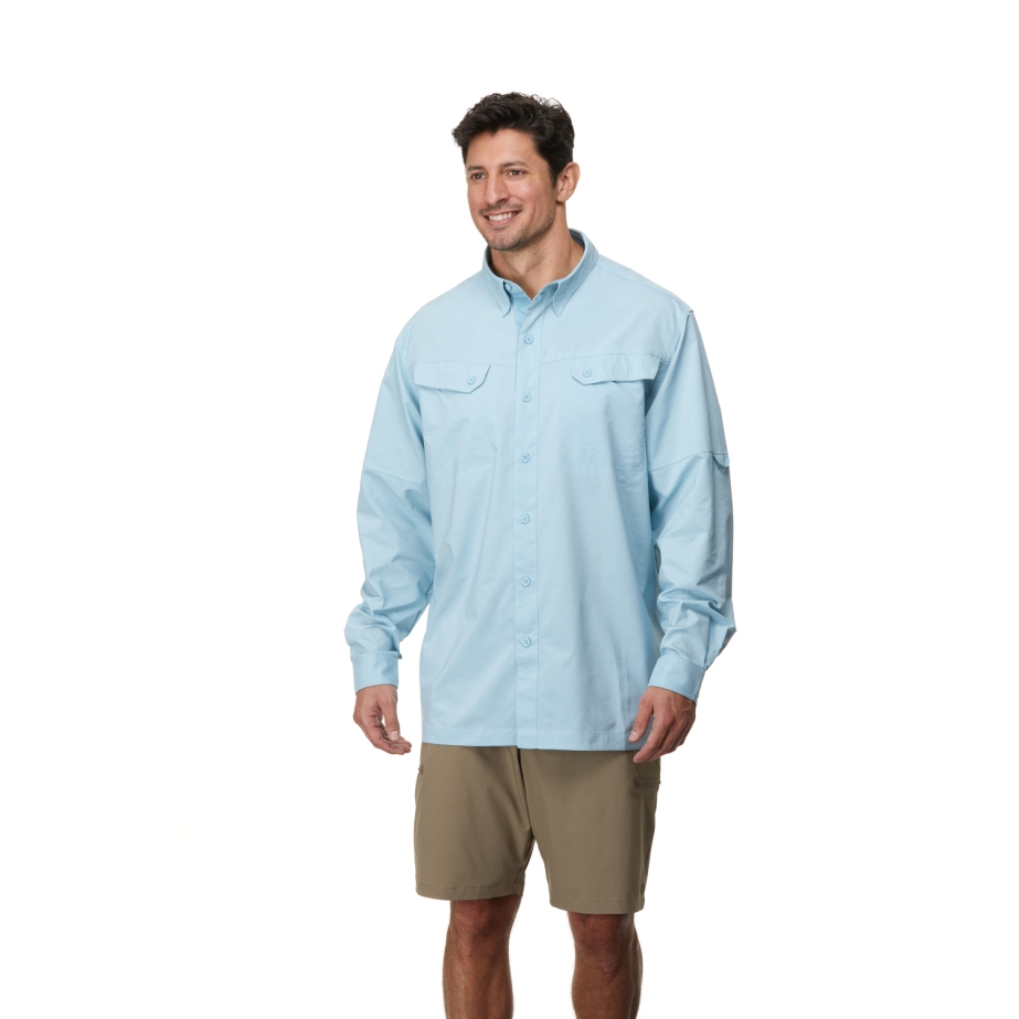 LizardHead Men's 360 Utility Long Sleeve Shirt, Dream Blue, Deep