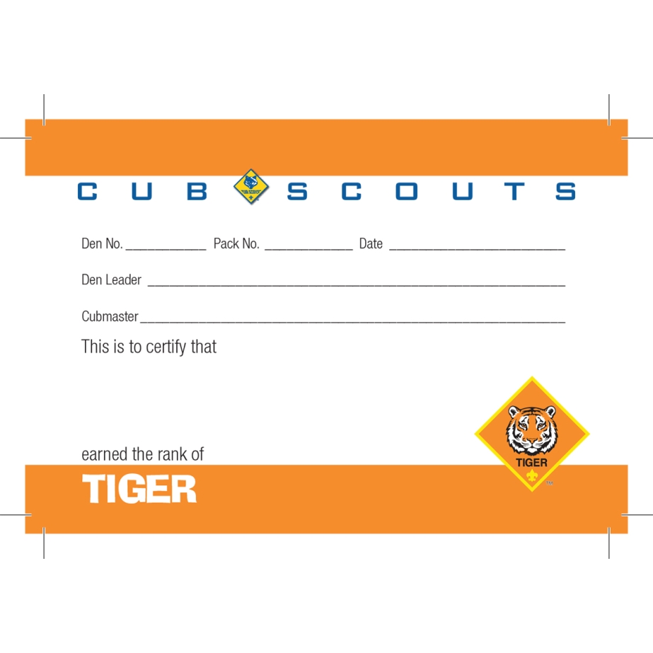 Tiger Pocket Certificate Single