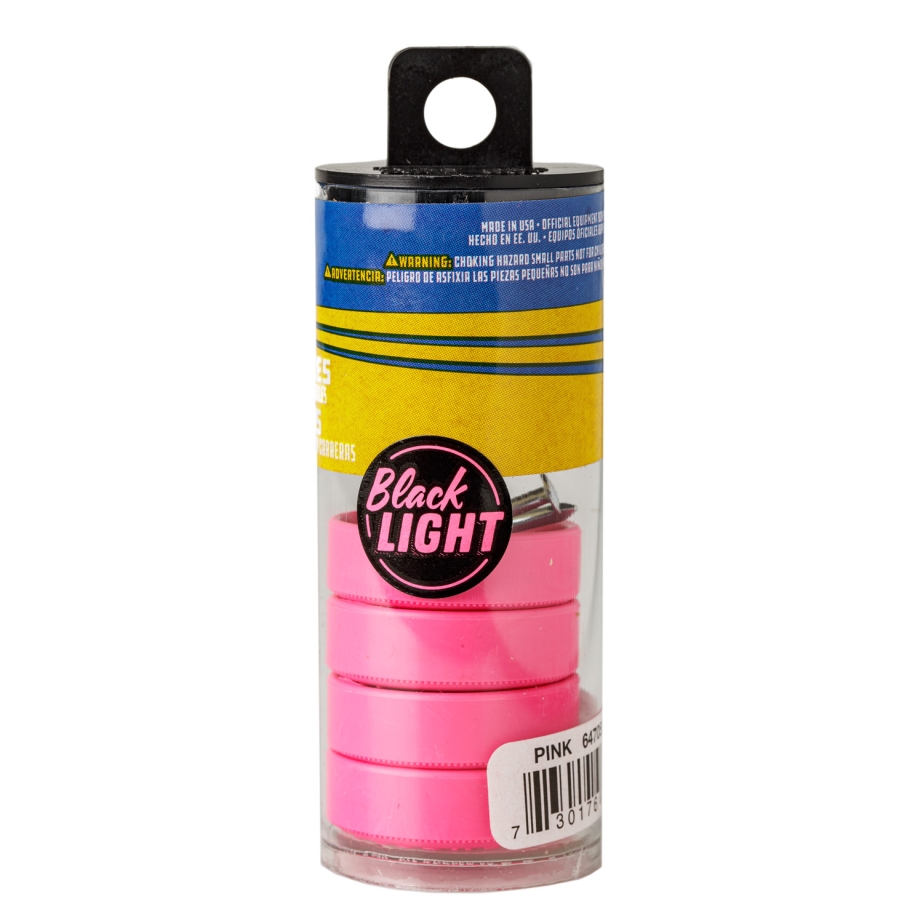 Pinewood Derby Glow-in-the-Dark Wheel and Axle Kit, Raving Pink