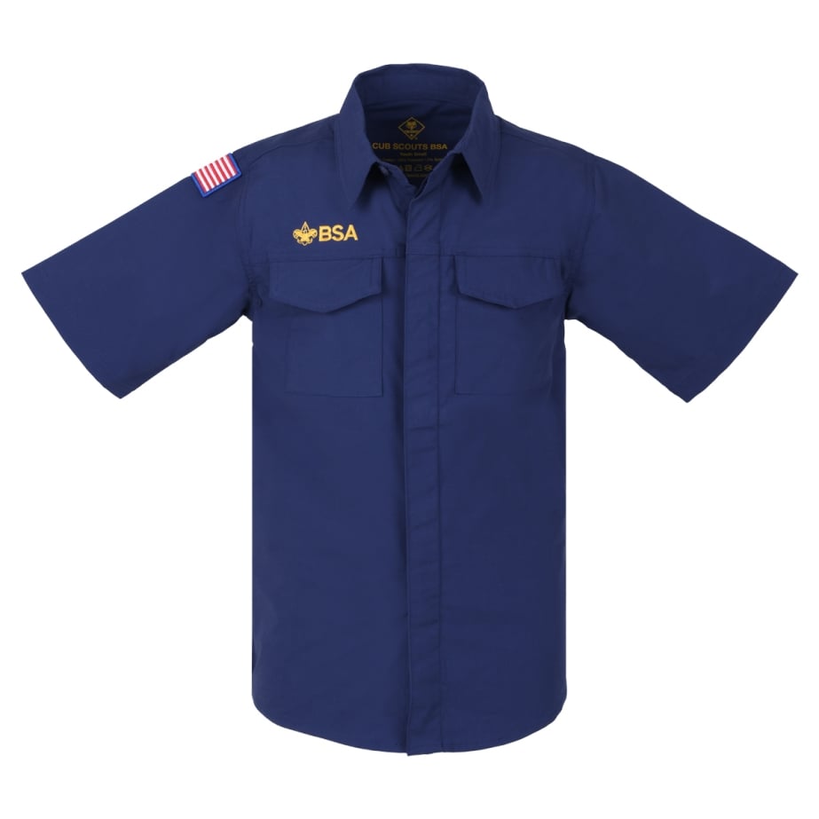 Cub Scout Short Sleeve Uniform Shirt, Navy Blue, Youth Sizes XS