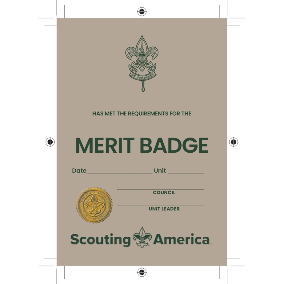 Merit Badge Pocket Certificate