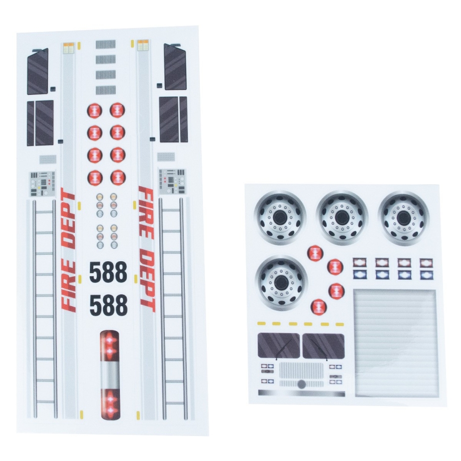 Pinewood Derby Fire Truck Peel N' Stick Decals