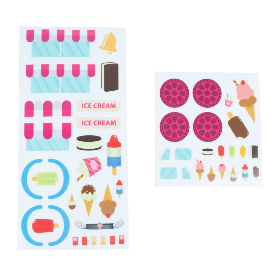 Pinewood Derby Peel N' Stick Decal Accessory Kit in Ice Cream Truck theme