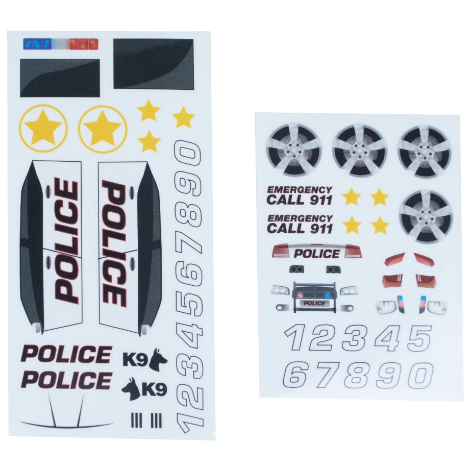 Pinewood Derby Peel N' Stick Decal Accessory Kit - Police Car