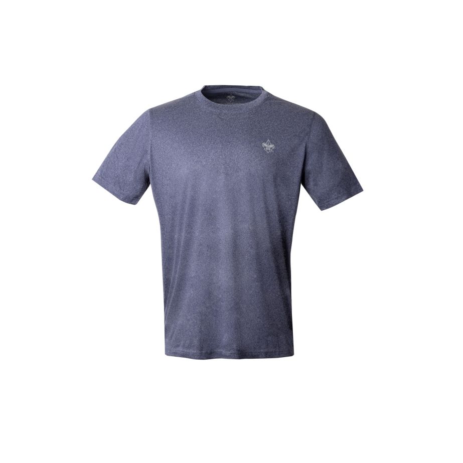 Scouts BSA Performance Tee, Heathered Gray, Heathered Grapeleaf