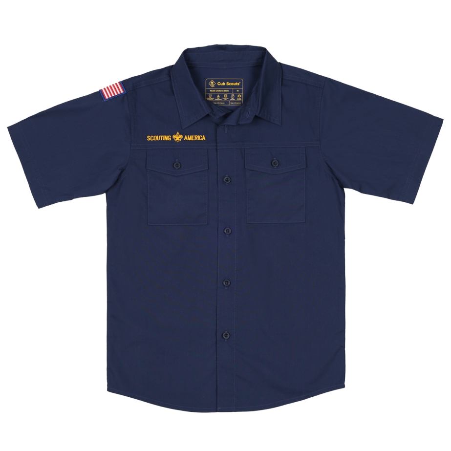 Cub Scout Uniform Shirt, Navy Youth XS-XL
