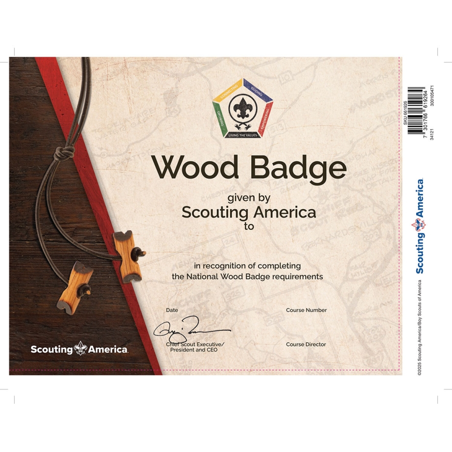 Wood Badge Participant Wall Certificate