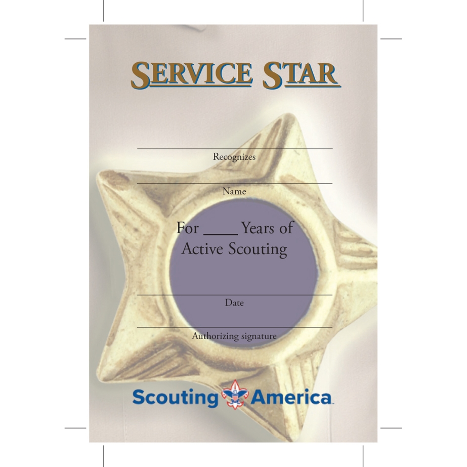 Service Star Pocket Certificate