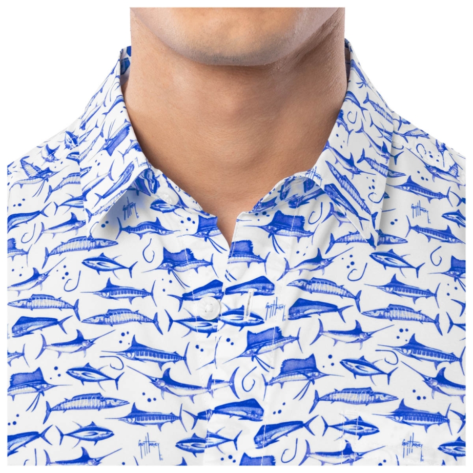 guy harvey dress shirts Guy Harvey Men's AO Slam Performance Fishing Shirt, Medium