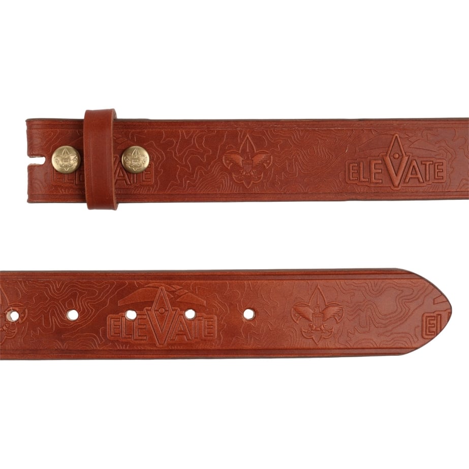 2026 National Jamboree Embossed Leather Belt with ELEVATE Design