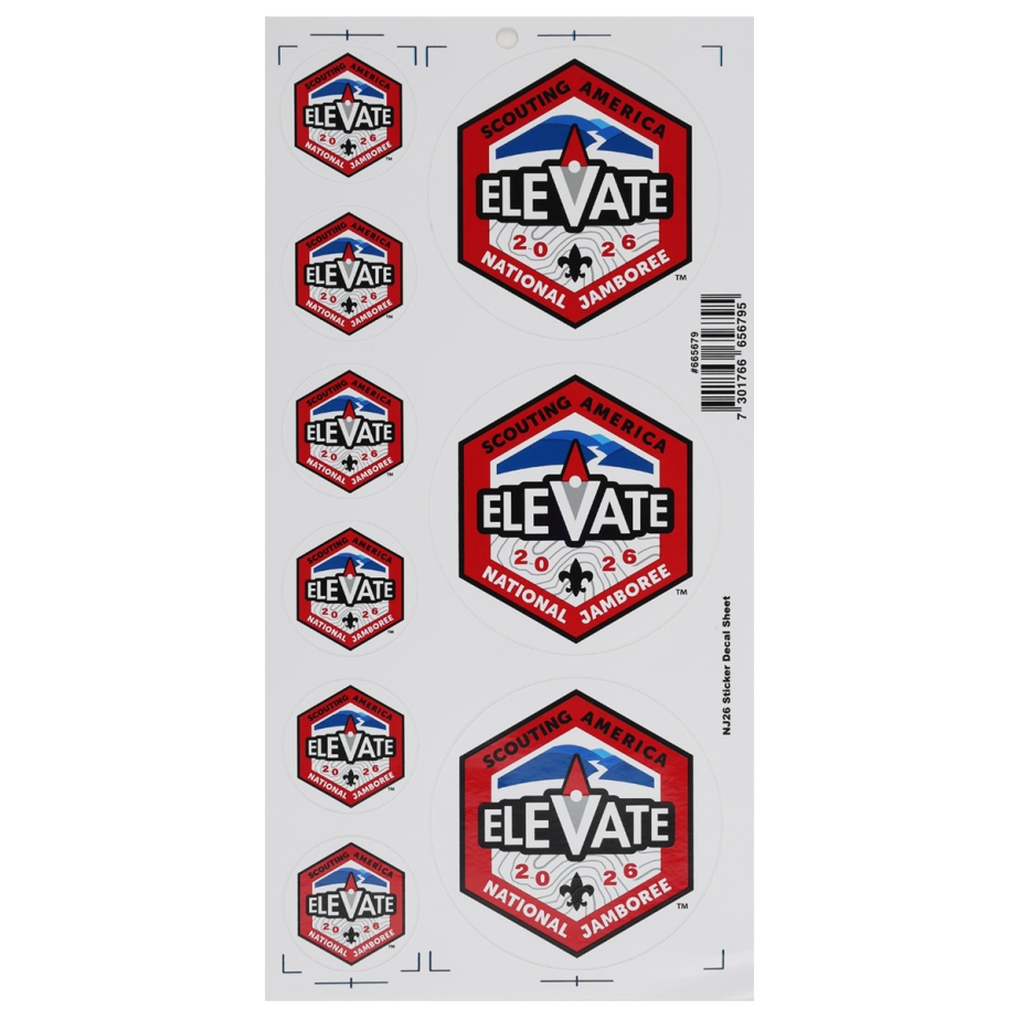 2026 National Jamboree Elevate Logo Vinyl Sticker Sheet
