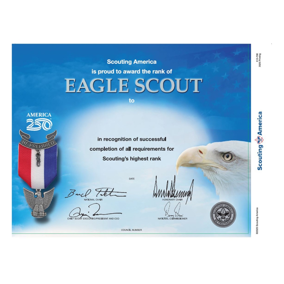 Eagle Scout Replacement Certificate
