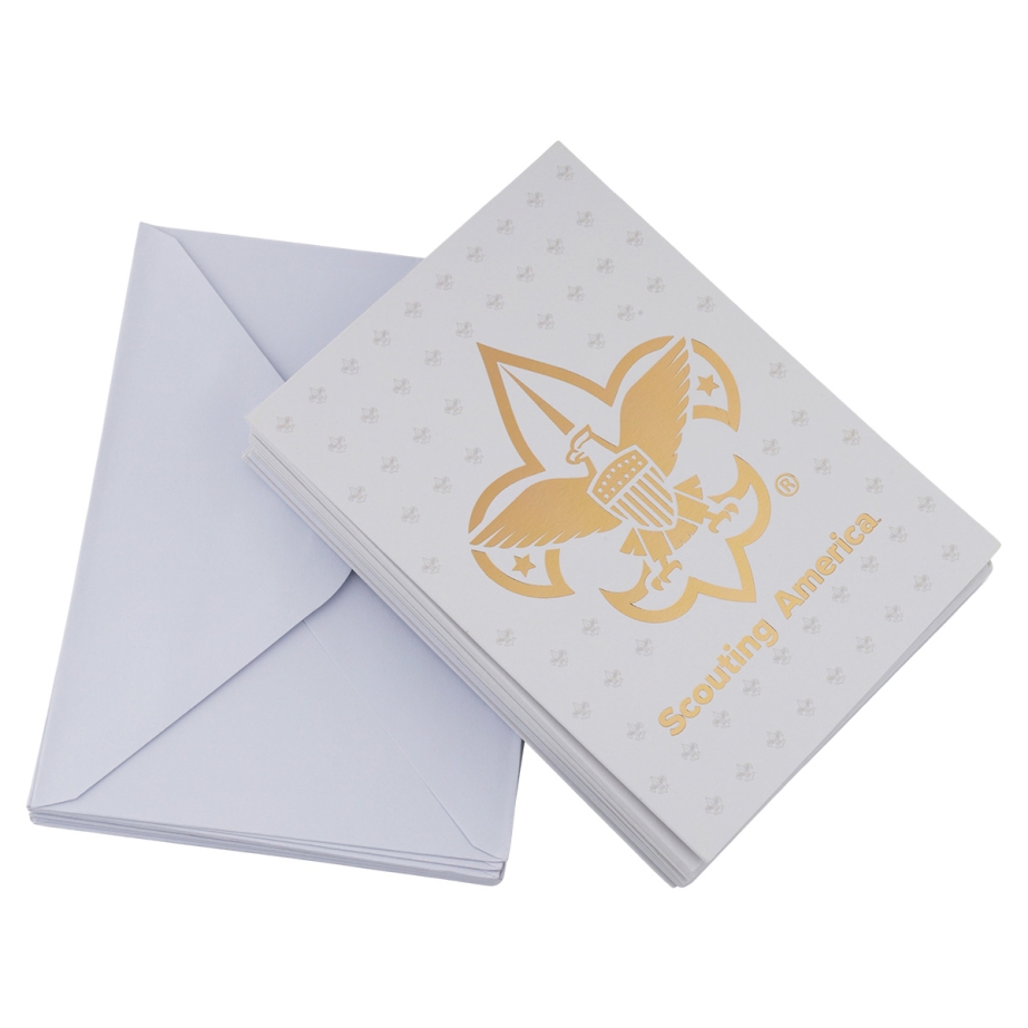 Scouting America Gold Foil Greeting Cards, 20pk