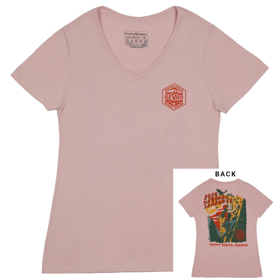 2026 National Jamboree Rock Climbing V-Neck T-Shirt - Ladies S-2XL