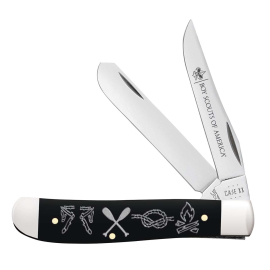 Scouts BSA Case Embellished Smooth Black SyntheticMini Trapper, 2.75'' Blade