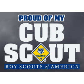 Cub Scout "Proud of My Cub Scout" Window Decal
