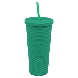 BSA Rubberized Tumbler with Straw, Green-24oz