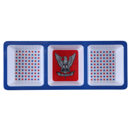 Eagle Scout 3 Bowl Chip and Dip Tray