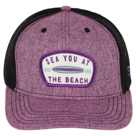 Sea You at the Beach Mesh Cap, Maroon/Black