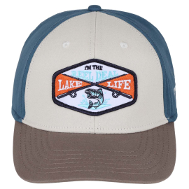 I'm the Reel Deal Lake Life Canvas Cap, Lake      Blue/Taupe