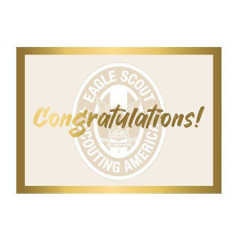 Eagle Scout Congratulations Card, Gold Foil