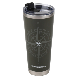 Scouts BSA Fleur De Lis 32 oz Compass Tumbler,    Green