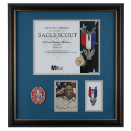 Eagle Scout Certificate Frame, Black, 16"x17"