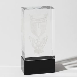 Eagle Scout Crystal Award with Black Base and Name Plate