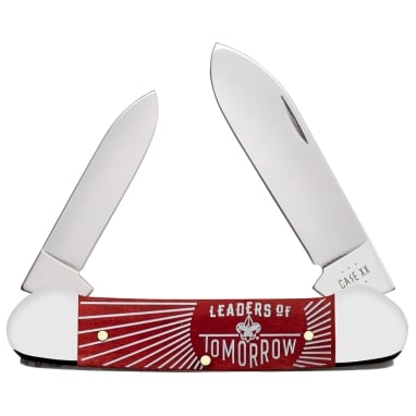 Scouts BSA Case Embellished Smooth Old Red Bone   Canoe, 2.6'' Blade