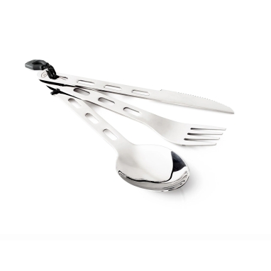 GSI 3 piece stainless cutlery set for outdoor dining