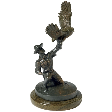 Scout with Eagle Resin Statue