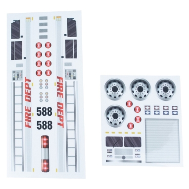 Pinewood Derby Fire Truck Peel N' Stick Decals