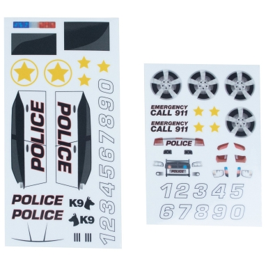 Pinewood Derby Peel N' Stick Decal Accessory Kit - Police Car