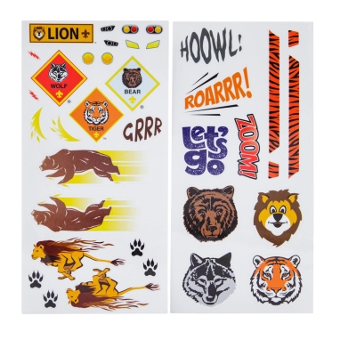 BSA Pinewood Derby Car Peel N' Stick Decal - Cub  Scout Rank Animals