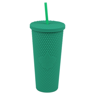 BSA Rubberized Tumbler with Straw, Green-24oz