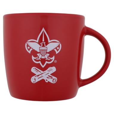 Scouts BSA Campfire Safety Stoneware Mug 18 oz,   Red