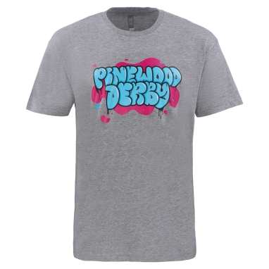 Pinewood Derby Bubble Tee, Heather Gray-S-2XL