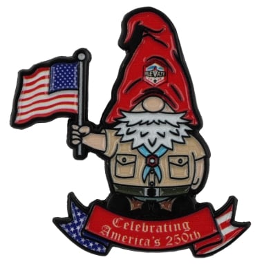 2026 National Jamboree America250 Gnorm the Gnome Collector's Pin with Flag

