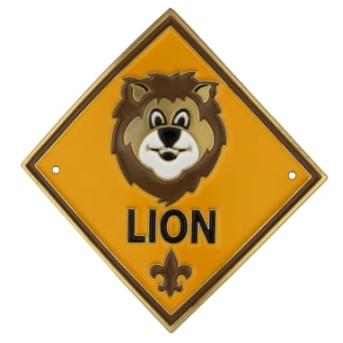 Lion Hiking Staff Shield