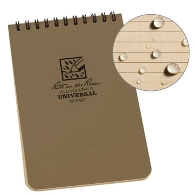 Rite in the Rain Top Spiral Notebook, Tan