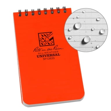 Rite in the Rain Top Spiral Notebook, Orange