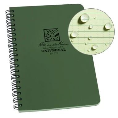 Rite in the Rain Side Spiral Notebook, Green