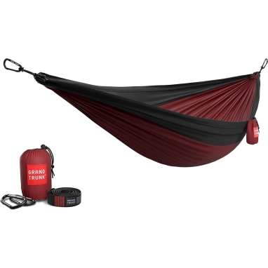 Grand Trunk Double Deluxe Hammock w/Straps, Crimson/Charcoal