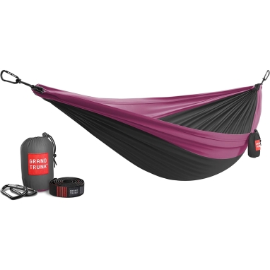 Grand Trunk Double Deluxe Hammock w/Straps, Charcoal/Magenta